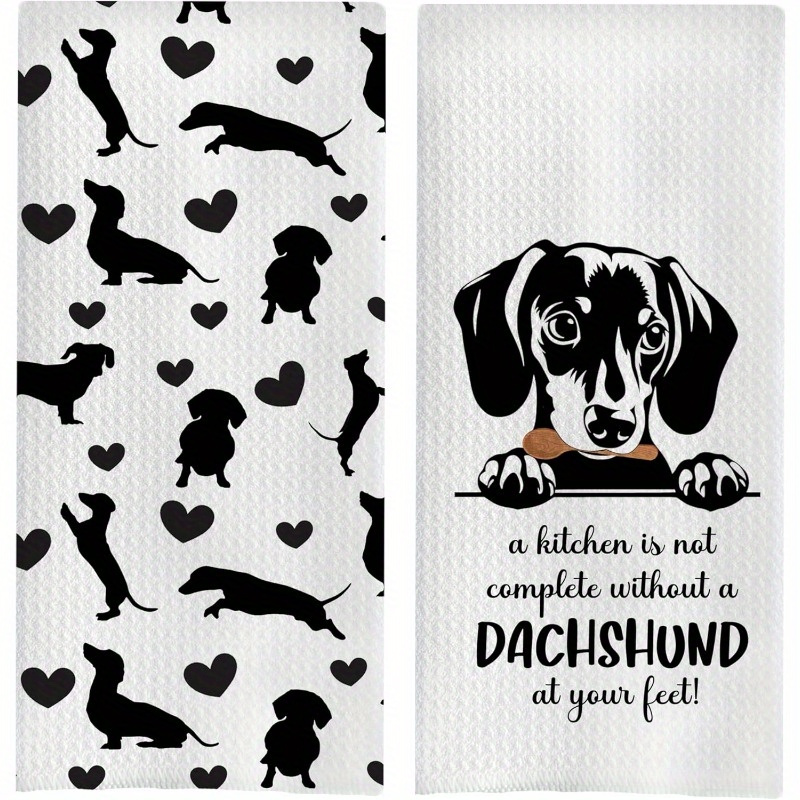 

's : 2pcs Polyester Dish Towel Set - Funny , Kitchen & Bathroom, Machine Washable, 18x26 Inches