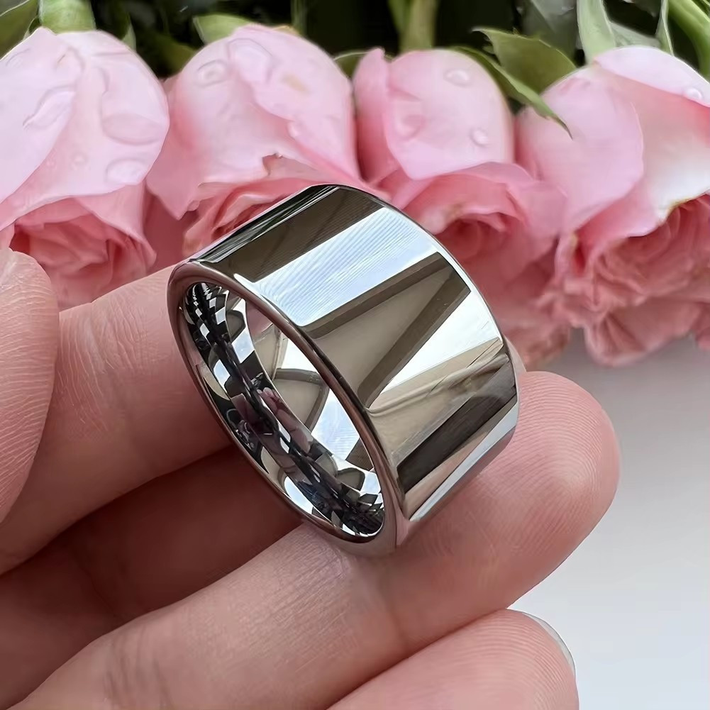Stainless Steel 12mm Couple's Ring - Durable & Hypoallergenic Band for Him & Her
