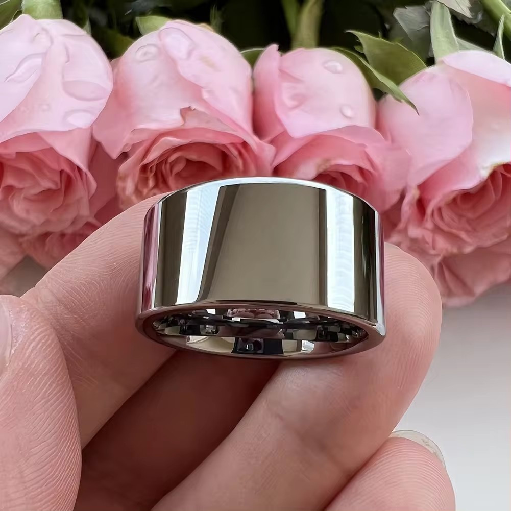 Stainless Steel 12mm Couple's Ring - Durable & Hypoallergenic Band for Him & Her