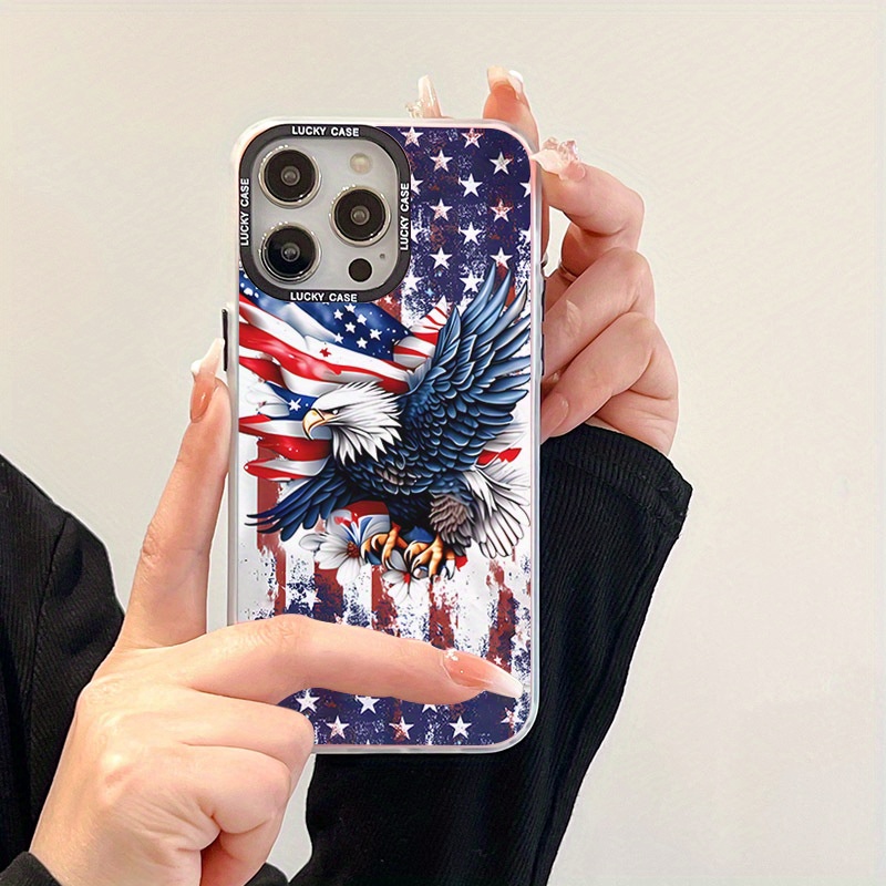 

An Eagle Flying Under Flag Pattern Hard Pc Phone Case, Compatible With Iphone 15/14/13/12/11 Pro Max, All-inclusive Shock-resistant Smooth -resistant Phone Case