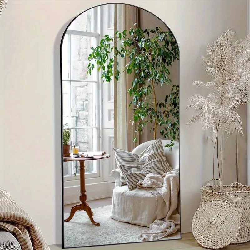 TEMU Bathroom Full-length Mirror, Arched Full-length Mirror, Upright Or , Stylish And Beautiful, Suitable For Bathroom, Bedroom And Other , Multiple Sizes