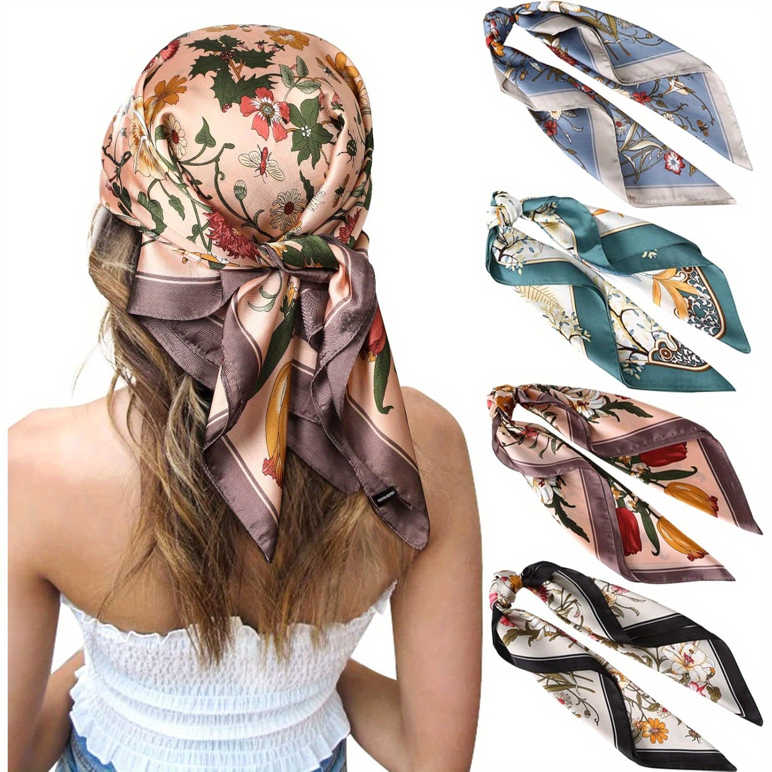 

27- Headscarf, Set Of 4 Headscarves For Women