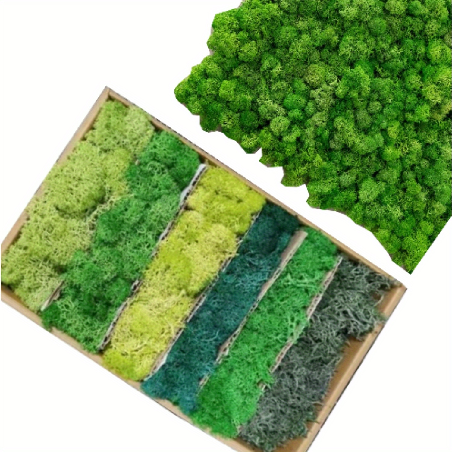 

Fake Moss Suitable For Flowerbeds, Preserved Moss 6 Color Reindeer Craft Moss Christmas Decoration, Crafts, Home Office Artistic Decoration (6 Colors)