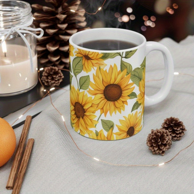 

Mug, Floral Coffee Cup, Botanical Tea Mug, Nature Inspired Gift, Yellow Flower Ceramic Mug/sports Cup/sports Cup