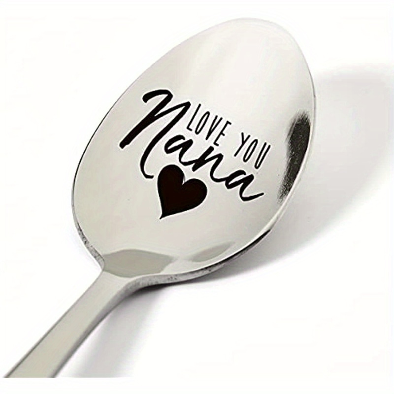 

Engraved Stainless Steel Dessert Spoons For Grandmothers - "love You Nana" - Stainless Handle, Ideal For , Perfect Birthday, Valentine's, Day & Christmas Gifts From Grandchildren