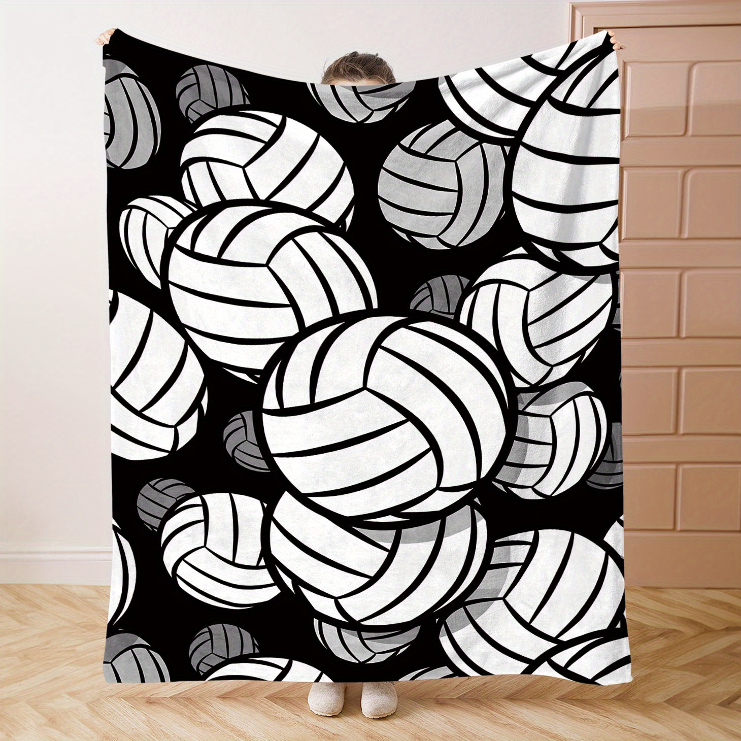 

Volleyball-themed Soft Flannel Throw Blanket - Cozy & Warm For Bed, Sofa, Office, And Camping