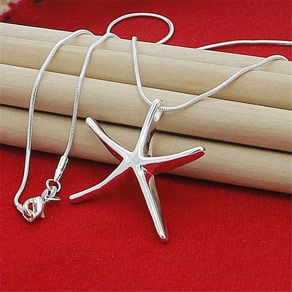

925 And Star Fish Pendant Necklace - Fashion Women's Jewelry, Accessory