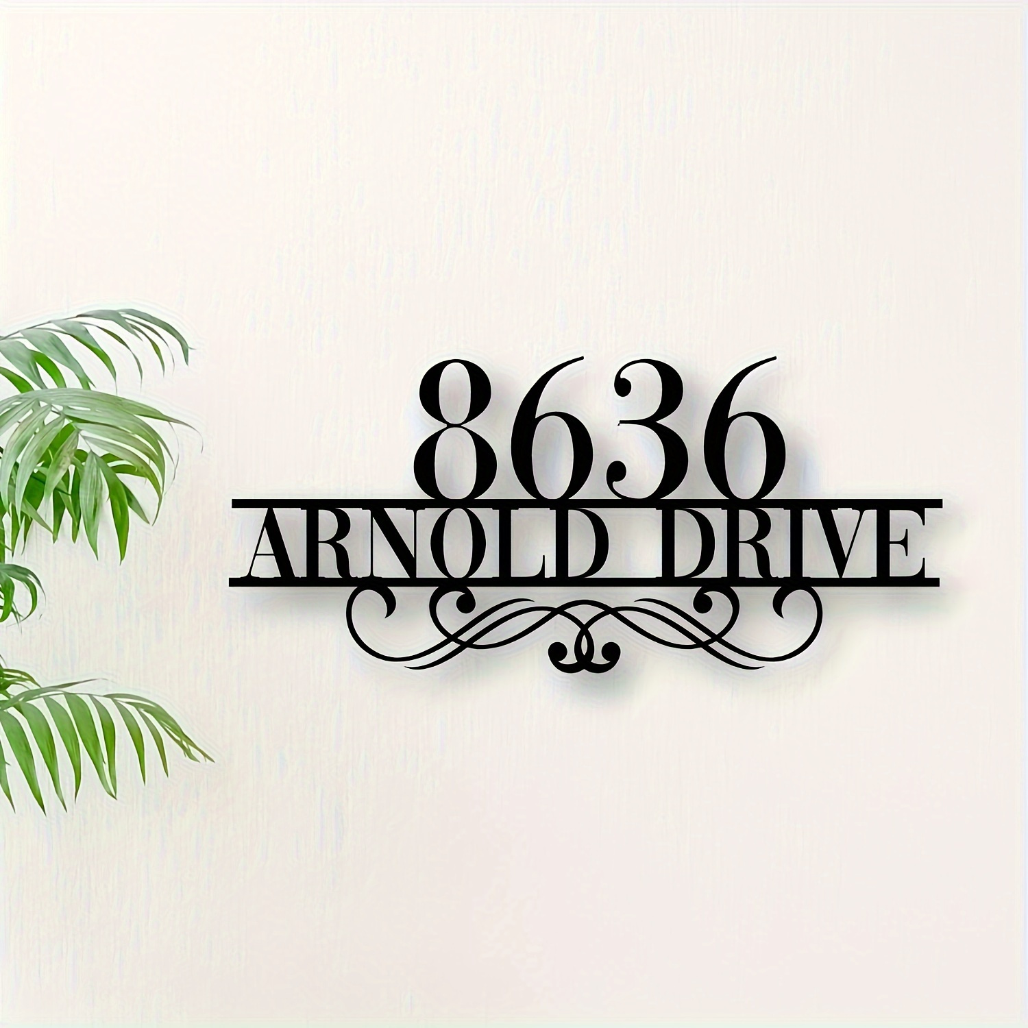 custom iron address sign 8636   drive personalized house number street name modern black wall art decor   outdoor entrance plaque ideal gift for adults details 0