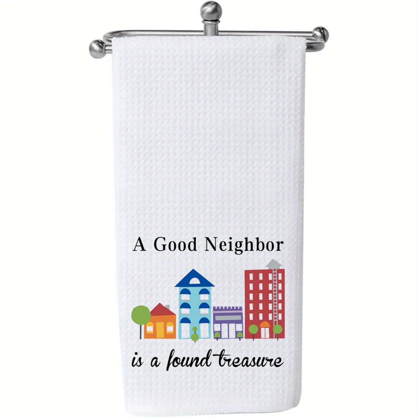 

Polyester Kitchen Towel - Modern Cartoon Design, Machine Washable, Perfect Neighbor Gift, 18x26 Inches, Neighbor Gift, Kitchen Towel, Thank You, Discovery