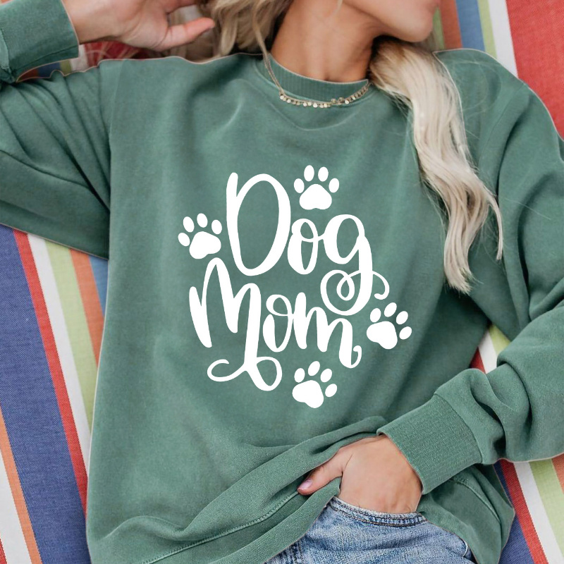 

Sweatshirt, Crew Neck Casual Sweatshirt For Fall & Spring, Women's Clothing