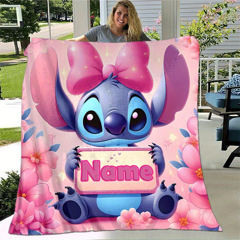 

Personalized Stitch Custom Name Throw Blanket - Soft, Lightweight & Warm For Couch, Bed, Outdoor Use, Christmas Decor, Perfect Birthday Gift Blanket