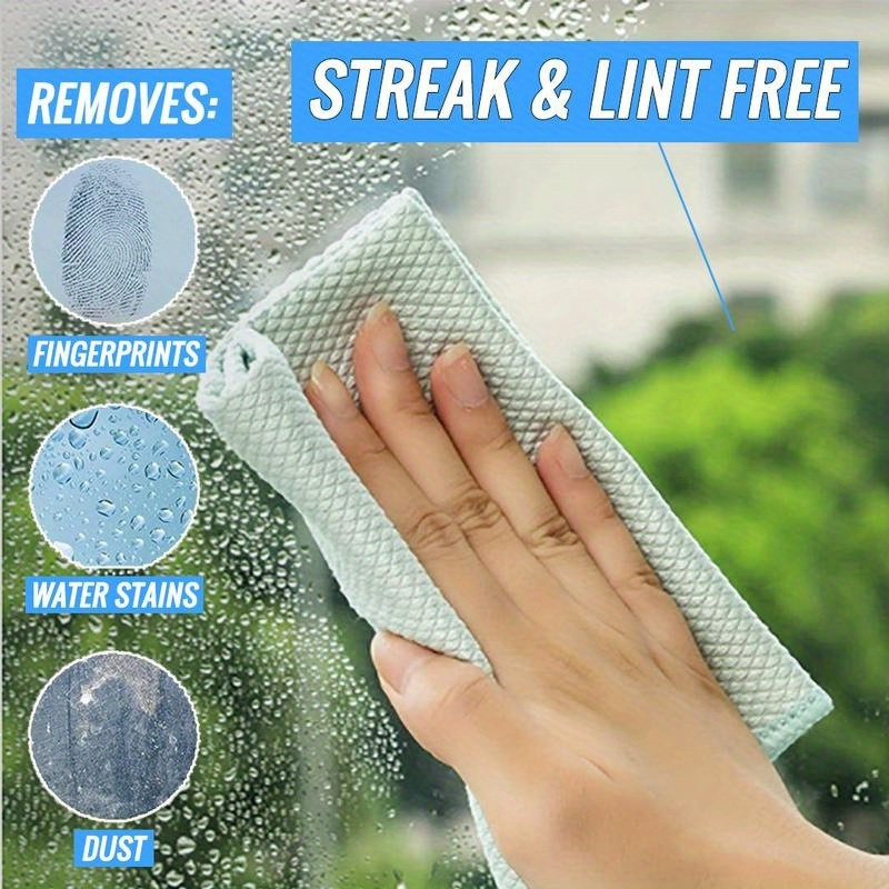 

5 Magic Cleaning Cloths - Glass Wiping Cloth, Car Window Mirror Cleaning Cloth - Non Marking And Reusable - Suitable For Cleaning Kitchens, Mirrors, Glass, Plates, Screens! Cleaning Supplies And Tools