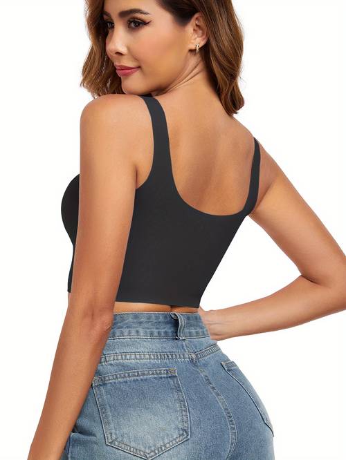 3pcs womens wireless bra vest no underwire removable pads for sports running dates casual attire soft support elegant design 3 colors beige blue black white gray date night top versatile vest style smooth texture fabric sports bra