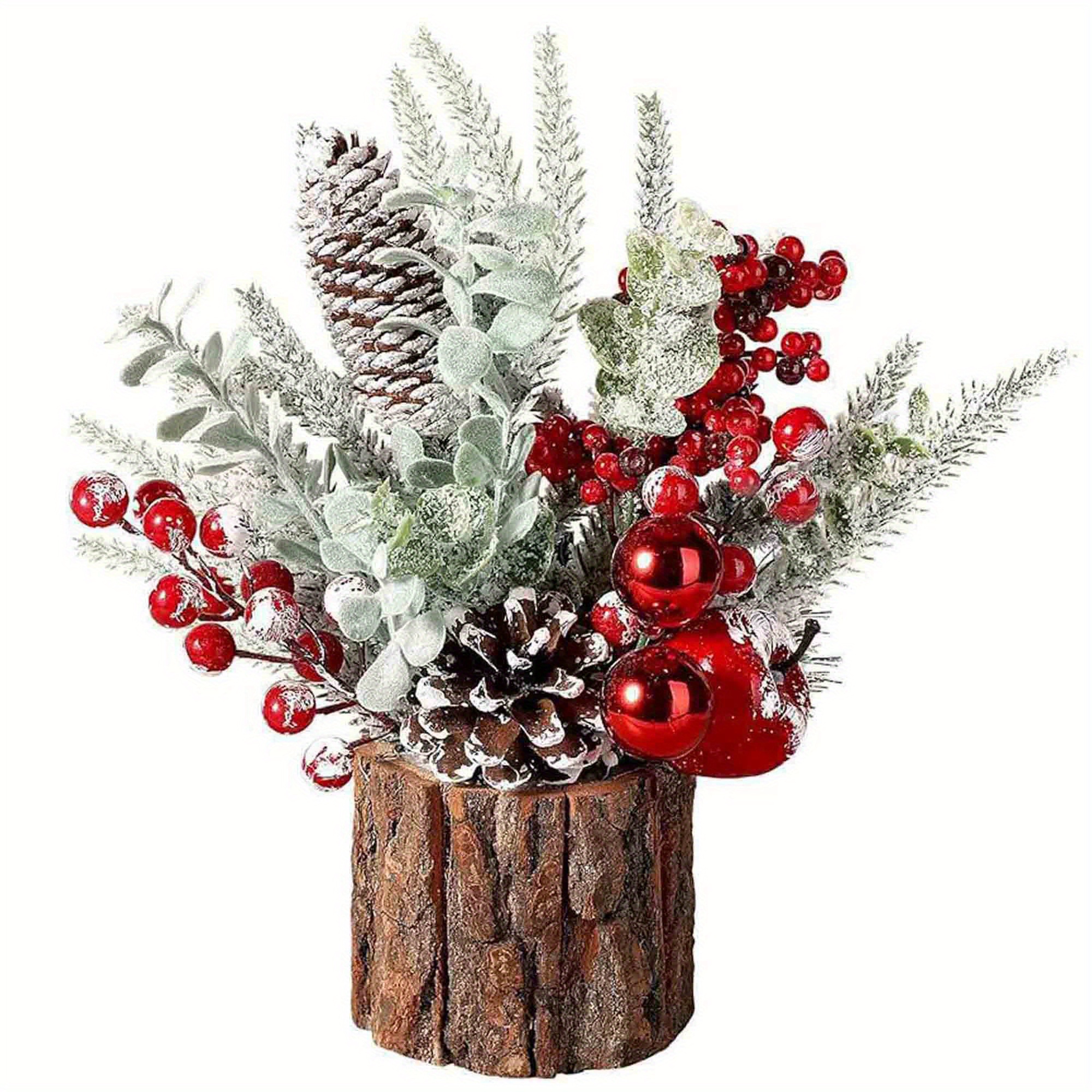 

Small Christmas Tree Tabletop Artificial Mini Christmas Tree Decorations With Holiday Ornaments Pine Cone Greenery