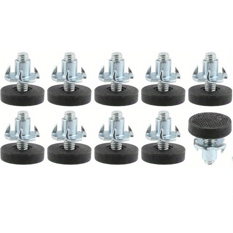Image of 10-pack Adjustable Furniture Legs - Stainless Steel Non-slip Base, Suitable For Tables, Chairs, Cabinets, And Sofas - Multi-functional Leveling Feet For Indoor And Outdoor Use