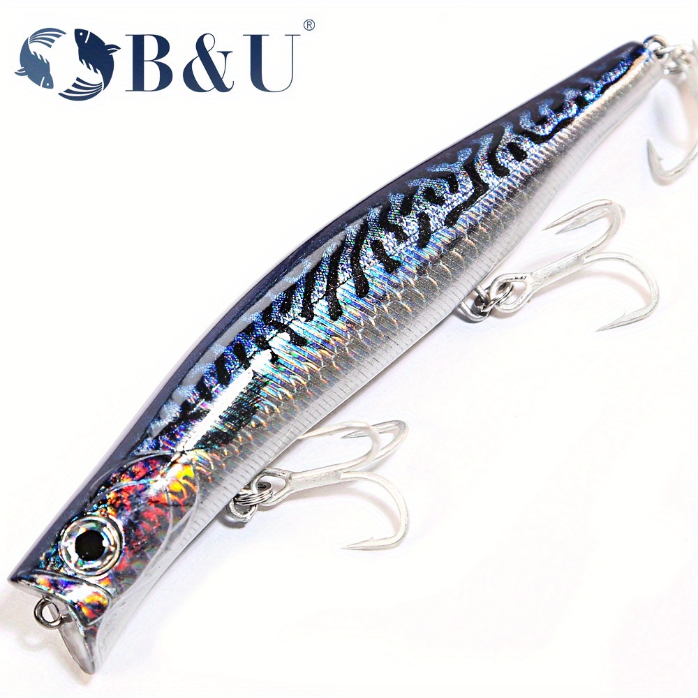 

B&u Floating Minnow Jerkbait Lure Long Casting Lipless Big Artificial Saltwater Sea Bass Pike Fishing 3d Printing