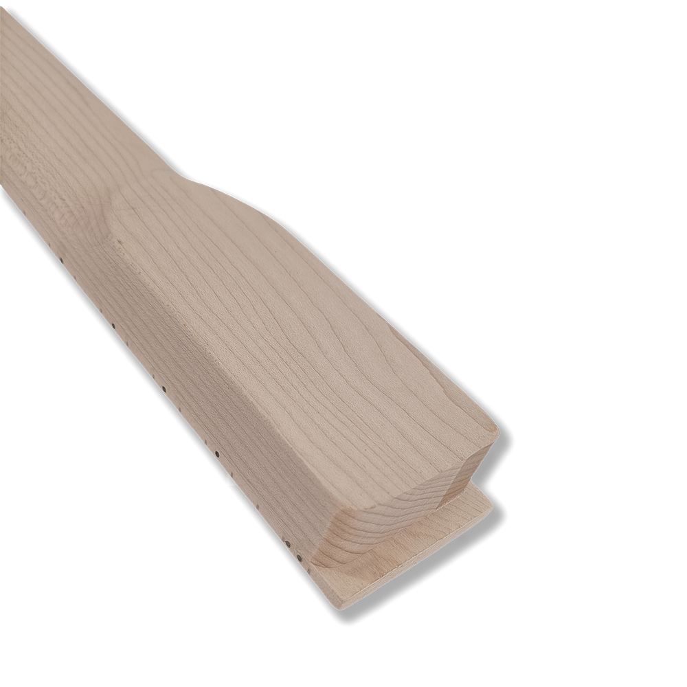 YoungMonic Maple Guitar Neck 24 Fret 25.5 inch Locking Nut Maple Fretboard Reverse Banana Head Dot Inlay