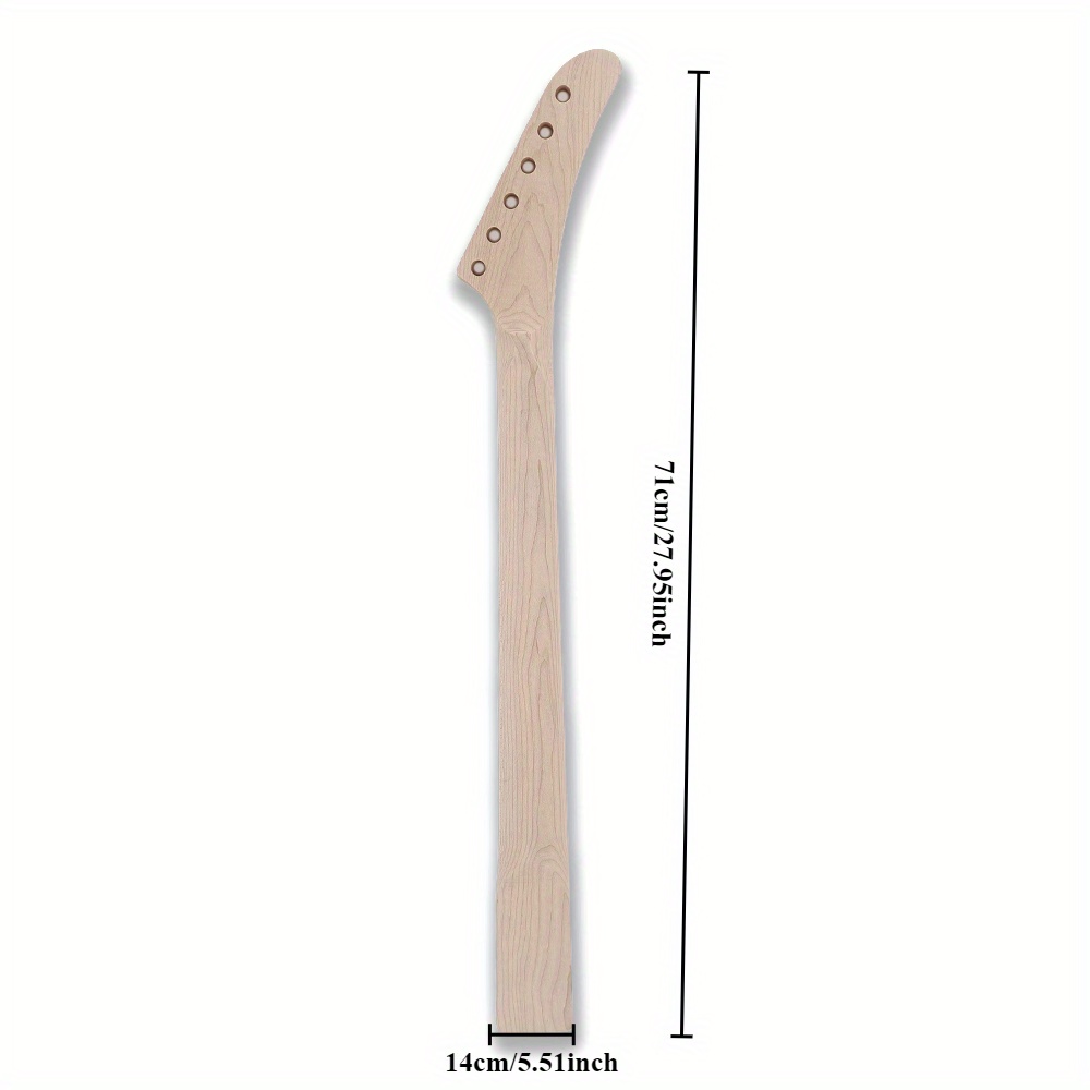 YoungMonic Maple Guitar Neck 24 Fret 25.5 inch Locking Nut Maple Fretboard Reverse Banana Head Dot Inlay