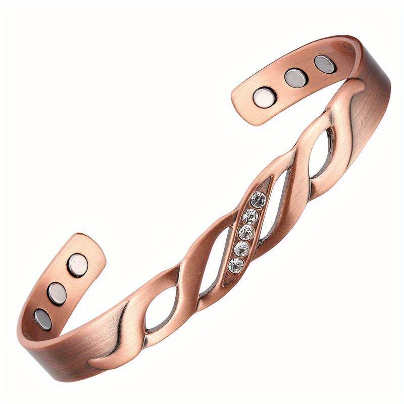 E-shop Kupferarmband für Frauen, Magnetarmband mit Magneten, Verstellbares Manschettenarmband, Schmuckgeschenk zum Valentinstag