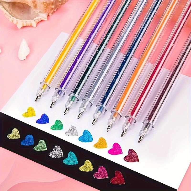 

8pcs Color Changing Neutral Pens, 8 Colors Christmas , Birthday , Glittering Color Changing Pens, School Supplies, Kawaii Stationery, , Stationery