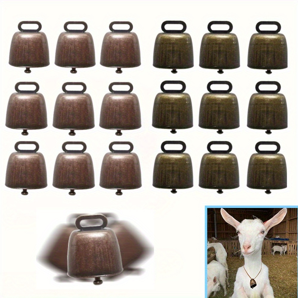 

18 Pcs Small Bronze (green Bronze And Red Bronze) Bells Cow Goat Farm Loud Bronze Bells Long Range Horse Sheep Iron Bells For Christmas Decoration