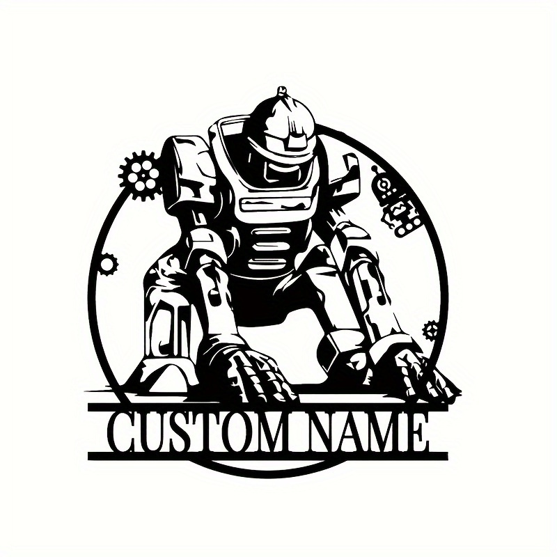 customizable geometric robot metal   black detachable fantasy themed decor for home office perfect fathers day gift details 0