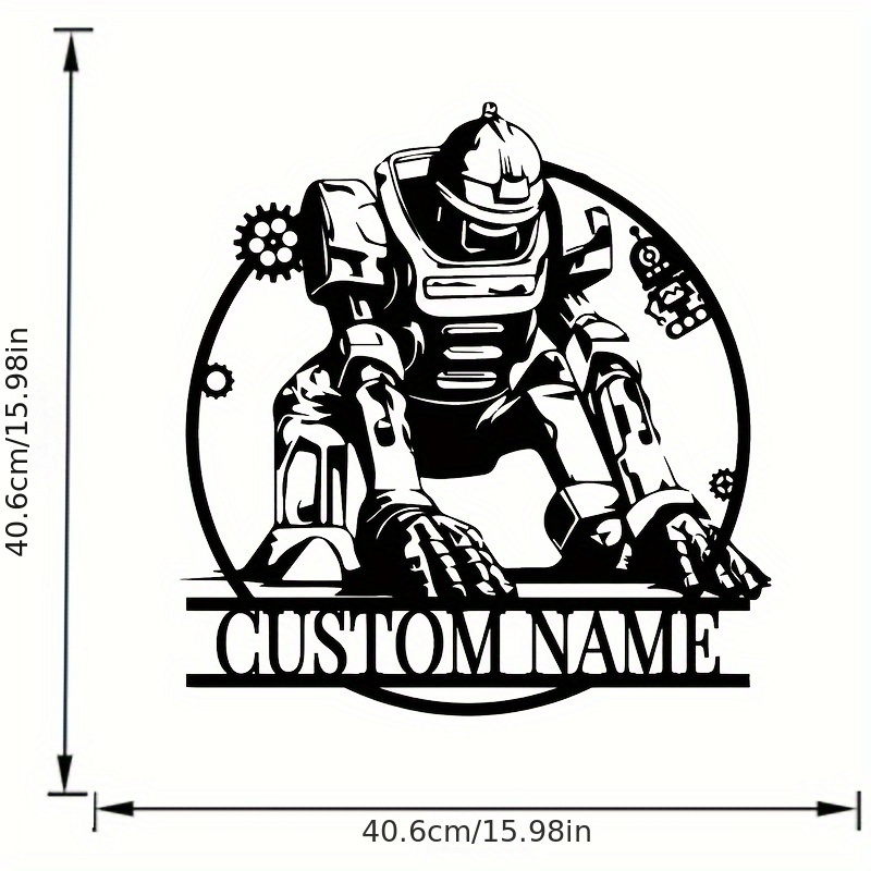 customizable geometric robot metal   black detachable fantasy themed decor for home office perfect fathers day gift details 2