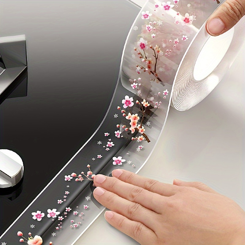 

1 Roll Waterproof Moisture-resistant Sealing Tape With Elegant Cherry Blossom Design - Ideal For Kitchen Countertops, Sinks, Toilets & More - Home & Commercial Use, Waterproof Sealant