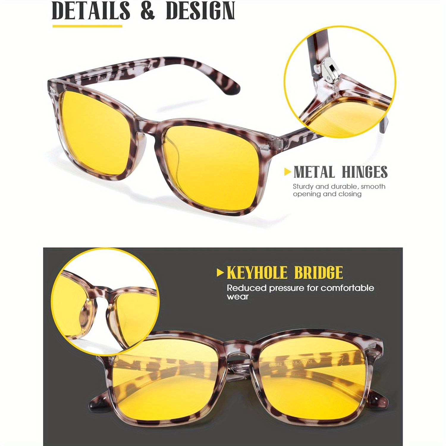 Gafas De Sol Deportivas Para Hombres Y Mujeres, Protección UV400, Conducción Nocturna, Ciclismo, Correr, Actividades Al Aire Libre, Negro