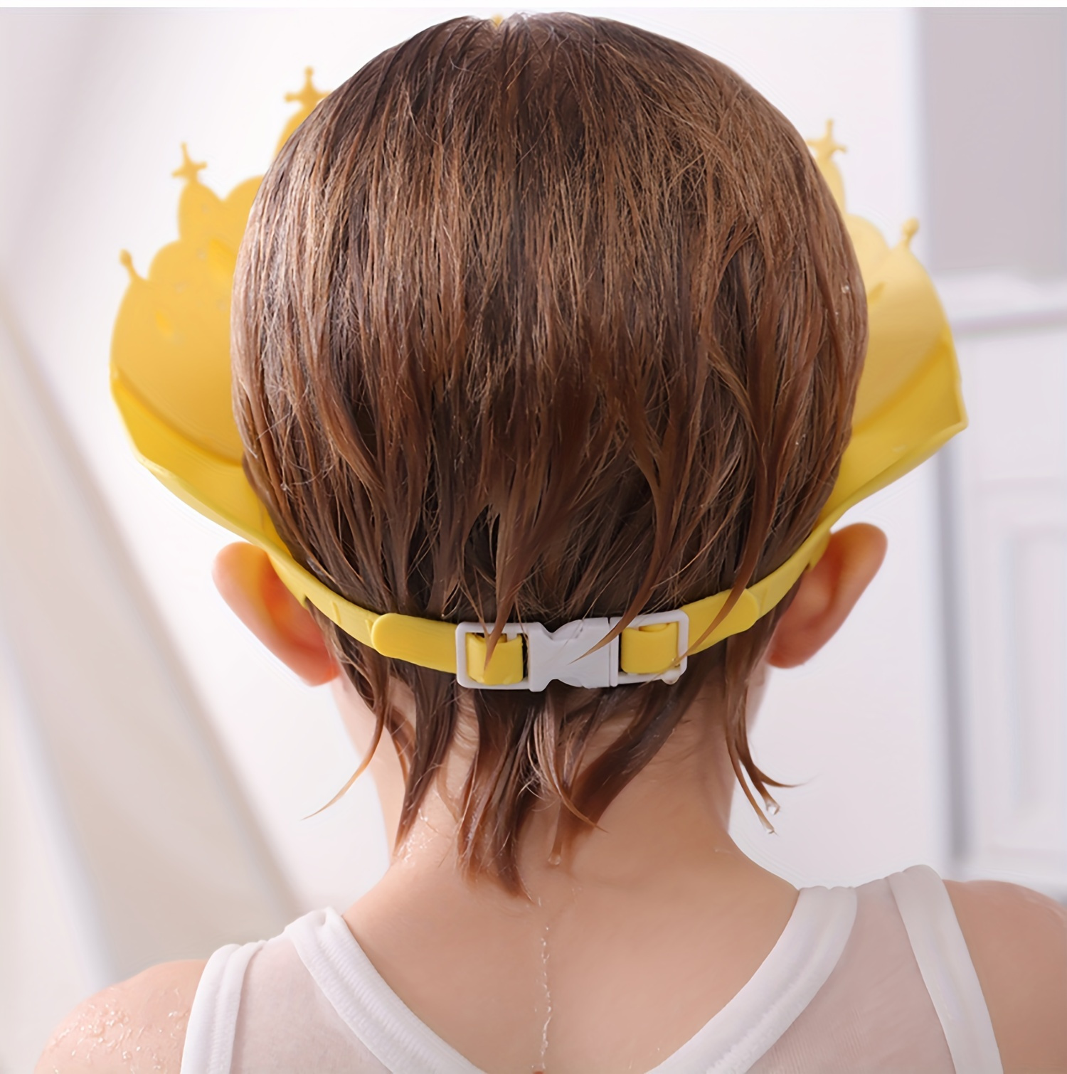 soft silicone   splash guard hat waterproof ear protection for mess free     ideal for sensitive ears yellow details 2