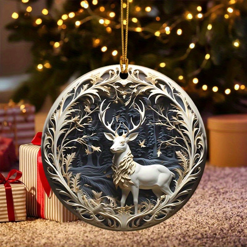 

Winter Reindeer Acrylic Ornament - Christmas Tree Decor & Car Interior Accessories