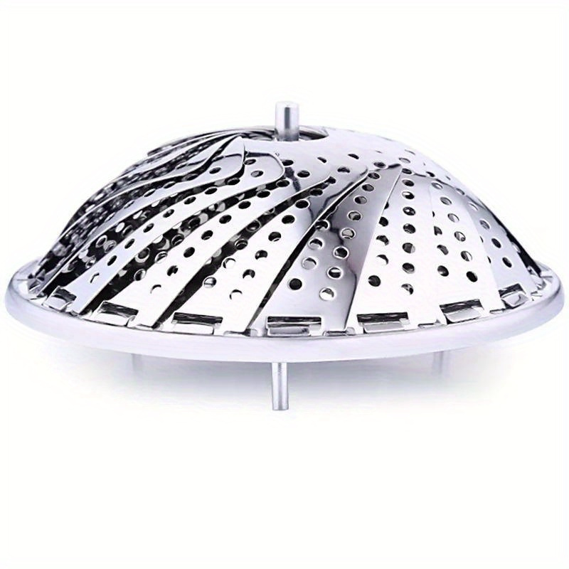 1pc household stainless steel steamer portable folding retractable vegetable steaming plate fruit   plate   steamer frame details 2