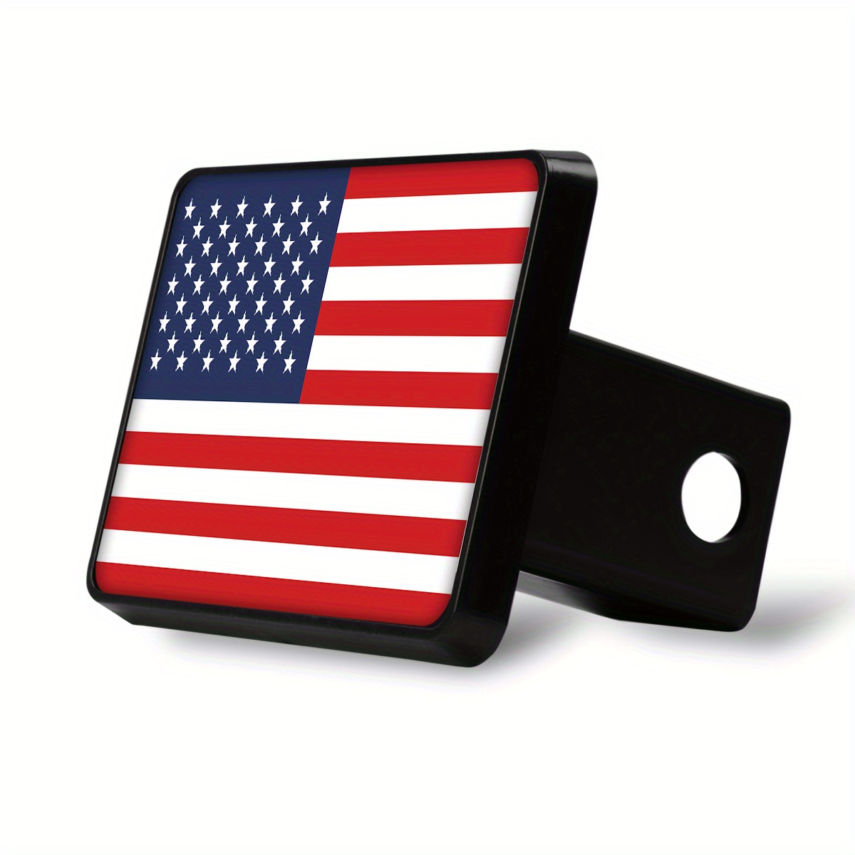 

American Flag Trailer Hitch Cover - Fits 2" Interface, Abs, Rear Exterior Accessory For Cars, American Flag Car Accessories, Trailer Decor Cover, 4 X 4 X 5 Inches