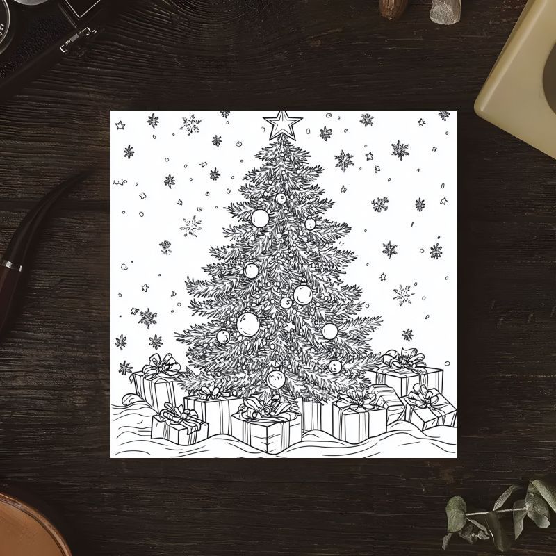 Deluxe Christmas Tree Paint By Number Coloring Book 22 Page