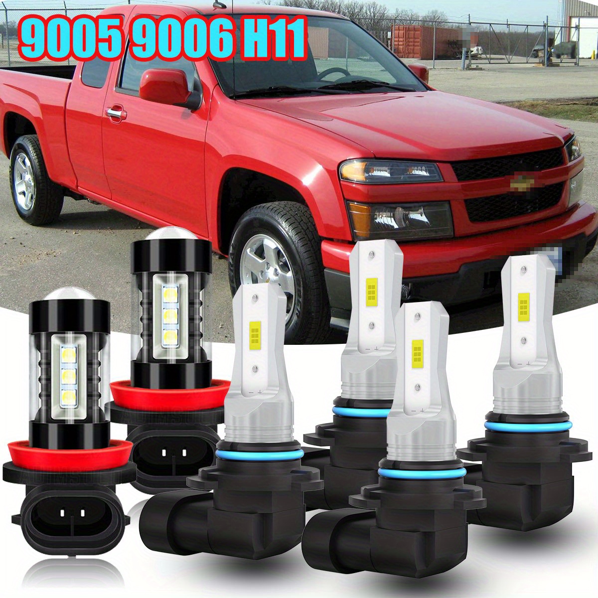 

6pcs Fit For Toyota For Rav4 2006-2013 Led Headlight Bulbs Combo Kit, 9005 High Beam + 9006 Low Beam + H11 Fog Light, 6000k 4000lm 40w High Power Lamps,