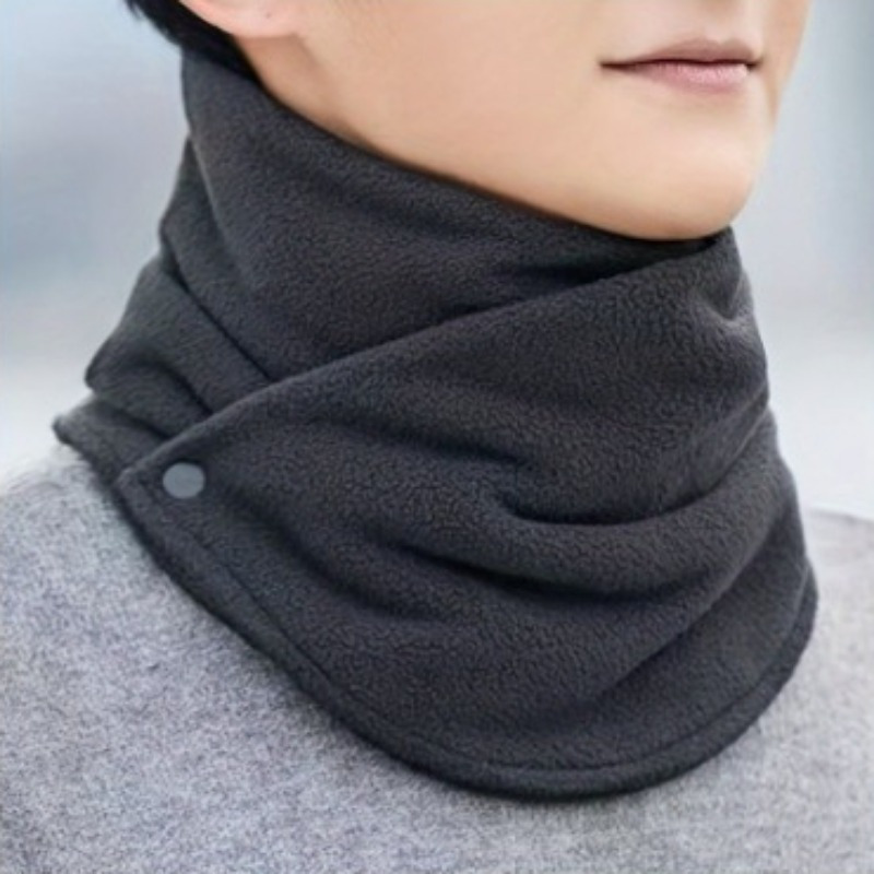 

Classic Solid Neck Gaiter Simple Thickened Velvet Warm Neck Cover Autumn Winter Coldproof Riding Neck Scarf