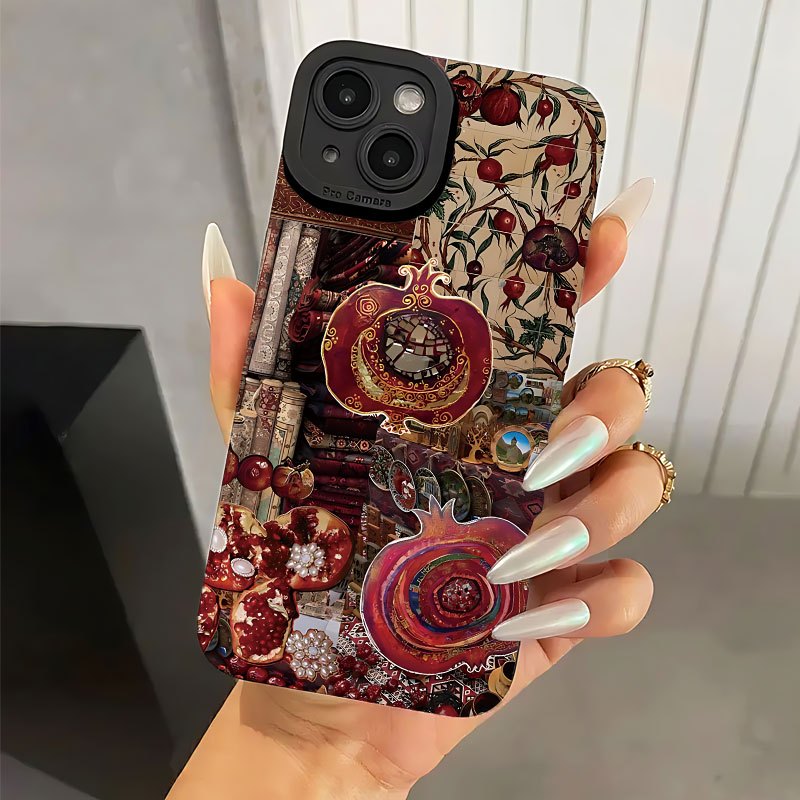 

Angel Eyes Soft Phone Case With Diamond Pomegranate Uv Printing Matte Phone Cover Full Protection For Iphone 11 12 13 14 Pro Max 15 Xr X/ Xs 7 8 Plus Se Mini For Smartphone