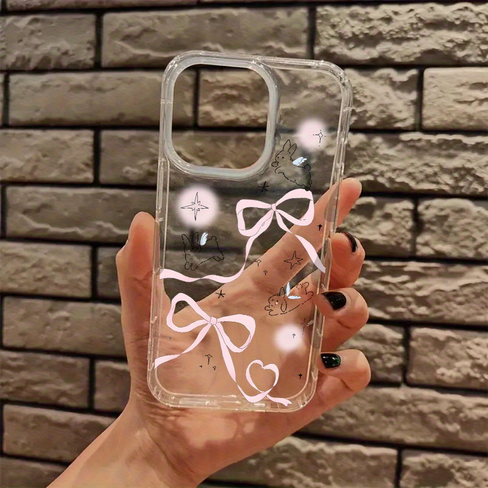 

Cute Bunny Coquette Clear Phone Case For 11 15 14 Pro Max Xr Plus Case Transparent Phone Cover Birthday Christmas Gifts For Women Teen Girl Gifts Trendy Stuff