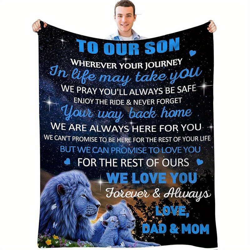 

Son Gifts - Son Blanket From Mom And Dad, Son Birthday Gifts From , Gifts For Son Adult, To My Son Blanket Gifts Lion From Parent