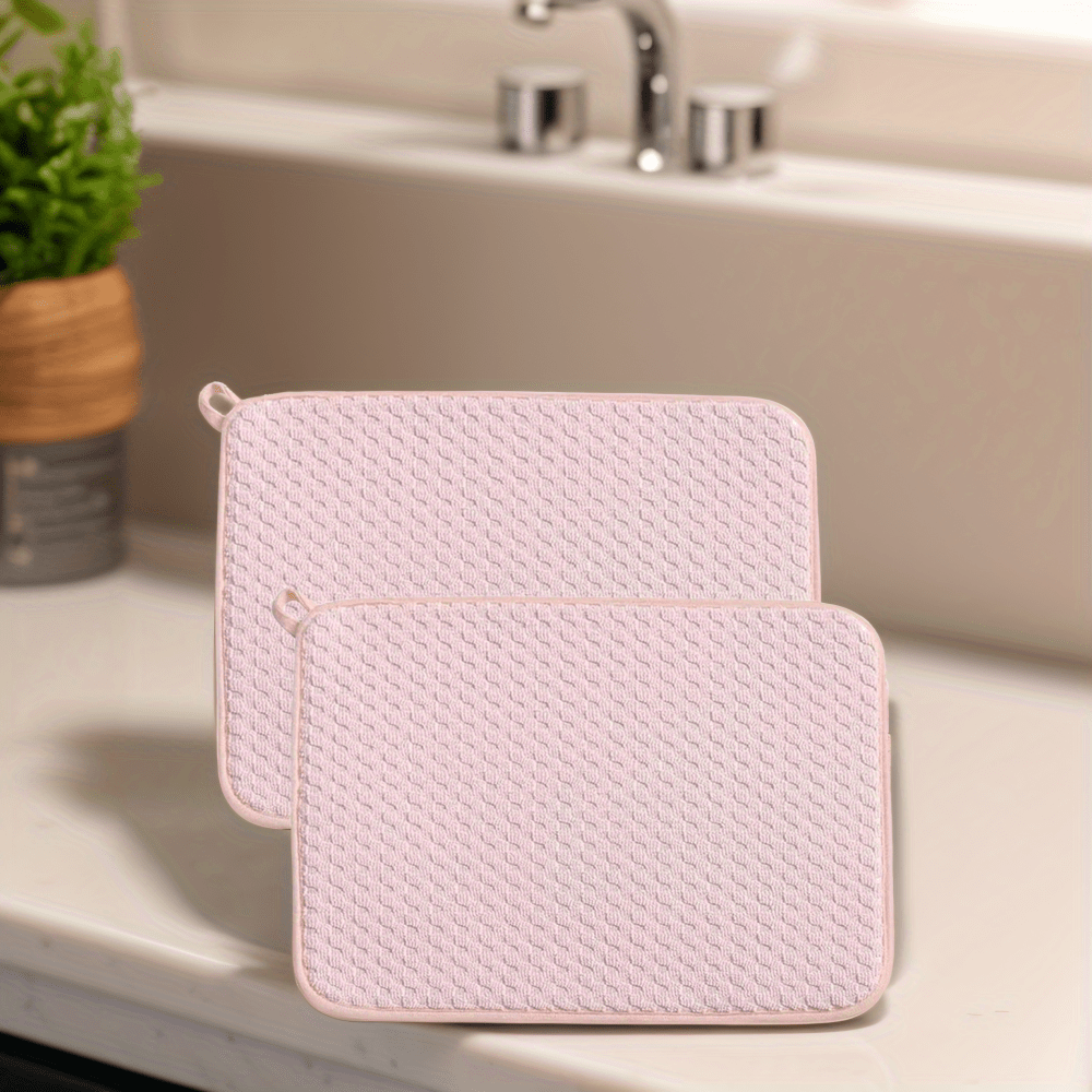 

2pcs Drying Mat For Dish Drying Pad Coaster Protects ,