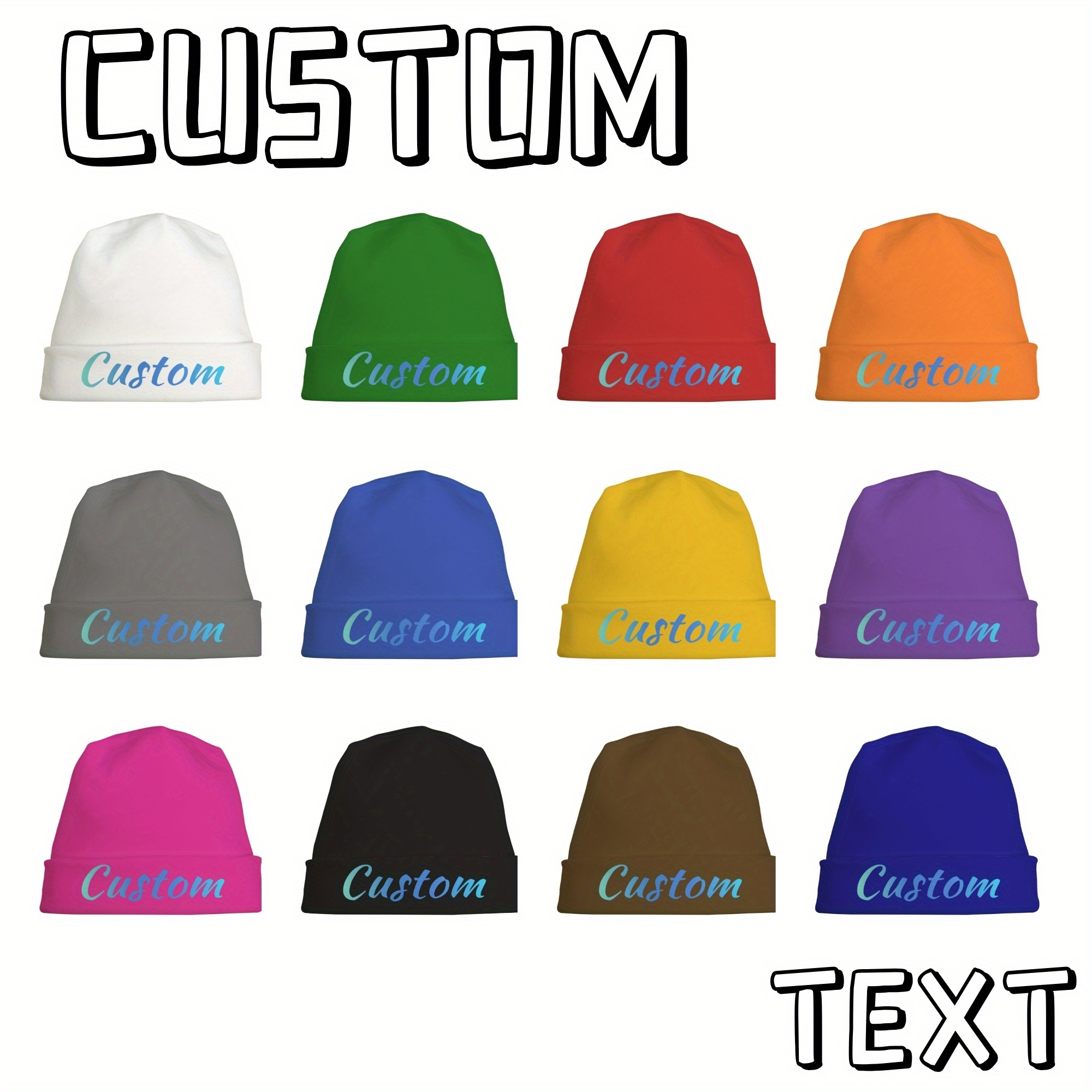 

Custom Text Beanie, Warm & Stylish Knit Hat For Men