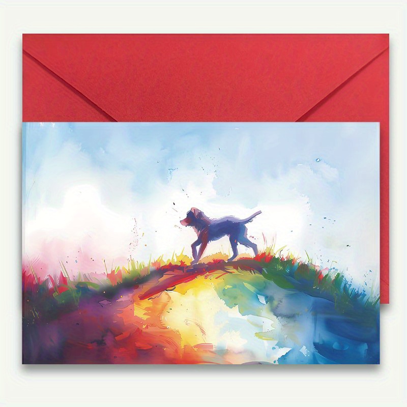 

1pc Pet Loss Greeting Card - Sympathy Condolence Card For Dog Owners, Memorial & Anniversary Of Pet Loss, Paper Material