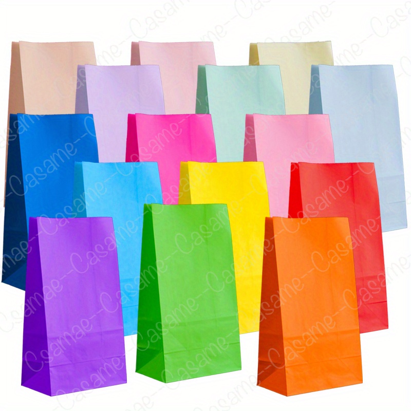 

10pcs Large Paper Gift Bags, Assorted Rainbow Bags For Party Favors, Christmas Birthday Celebrations