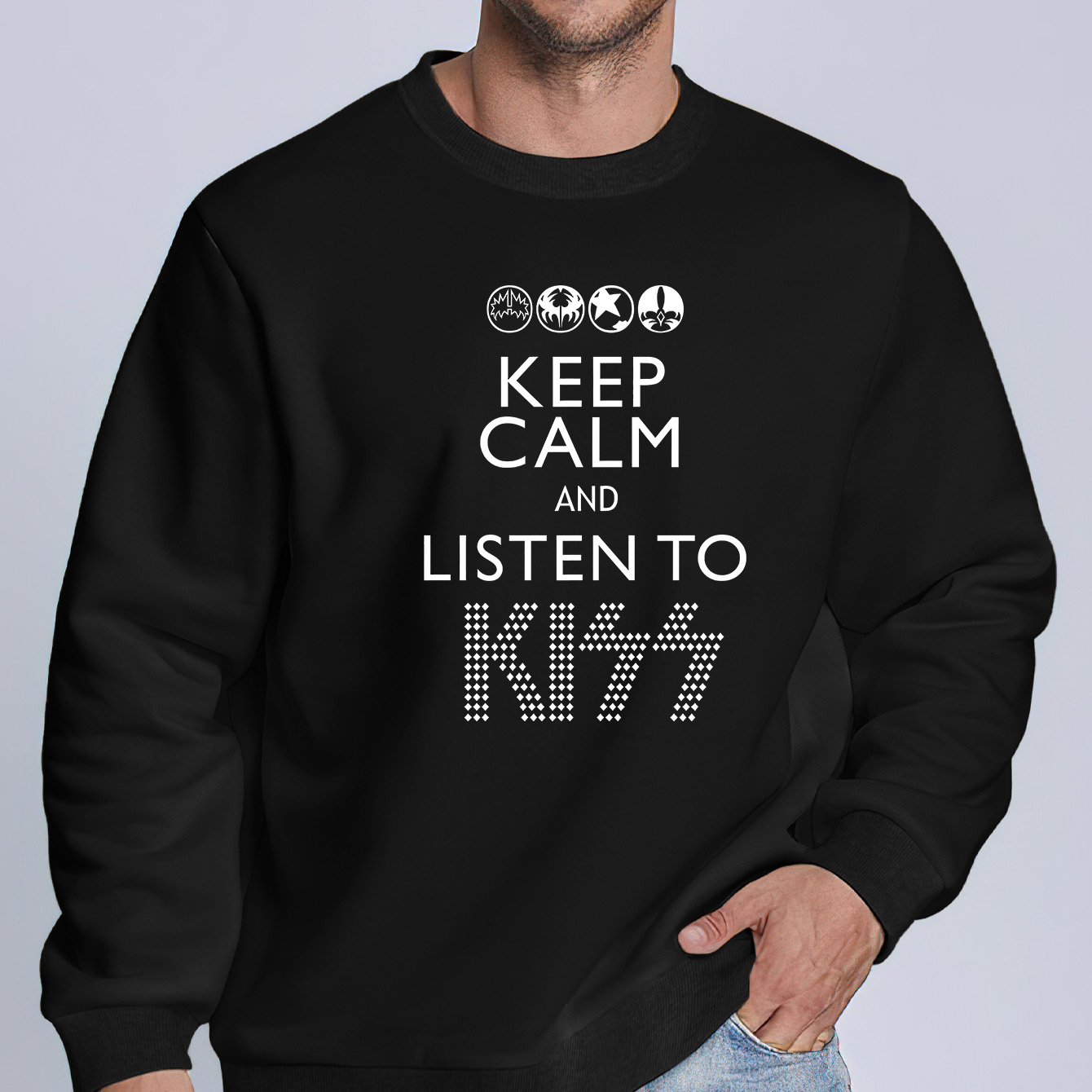 

Listen To Kiss, Pullover Sweatshirt For Men, Comfy Stylish Sweatshirt Top, Hip Hop Streetwear, Autumn , Amazing Gifts Ideas