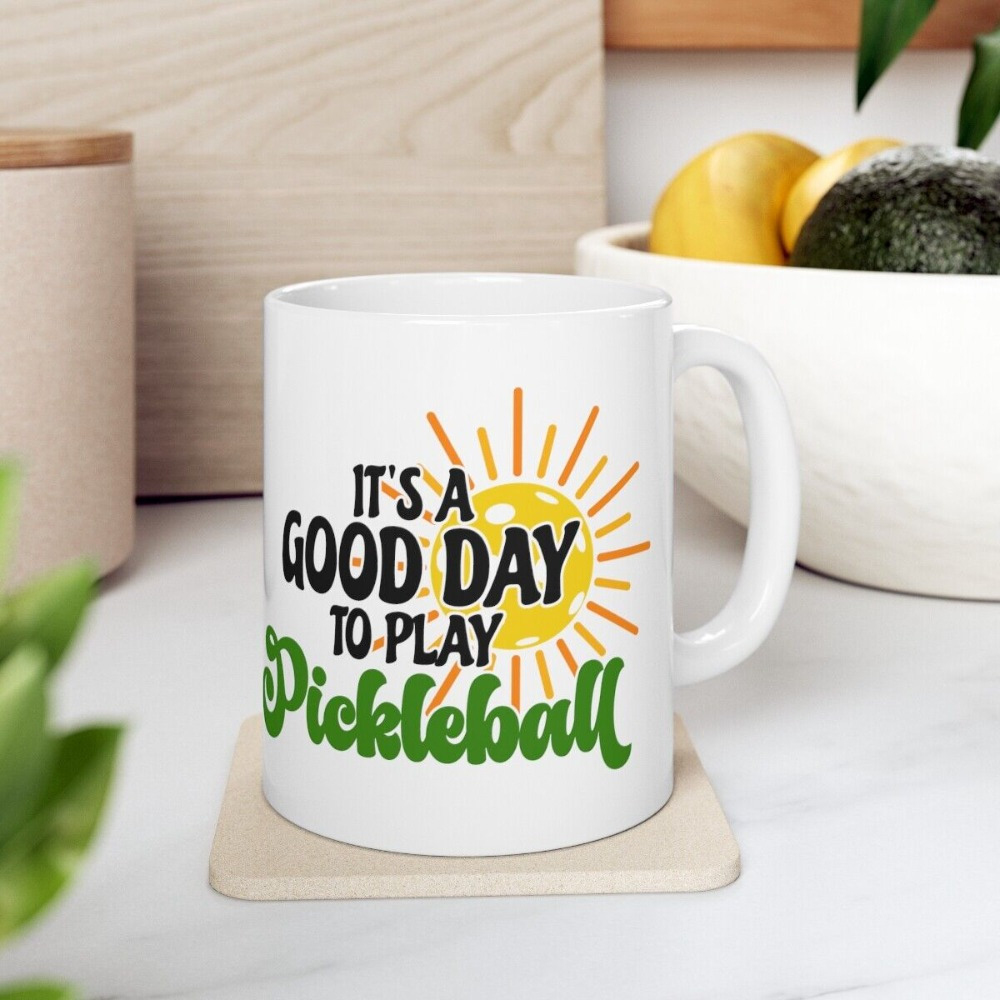 

11oz Pickleball Coffee Mug Pickleball Coffee Cup Mug White Ceramic Mug Microwave Safe Multipurpose Cup For Sports Lovers