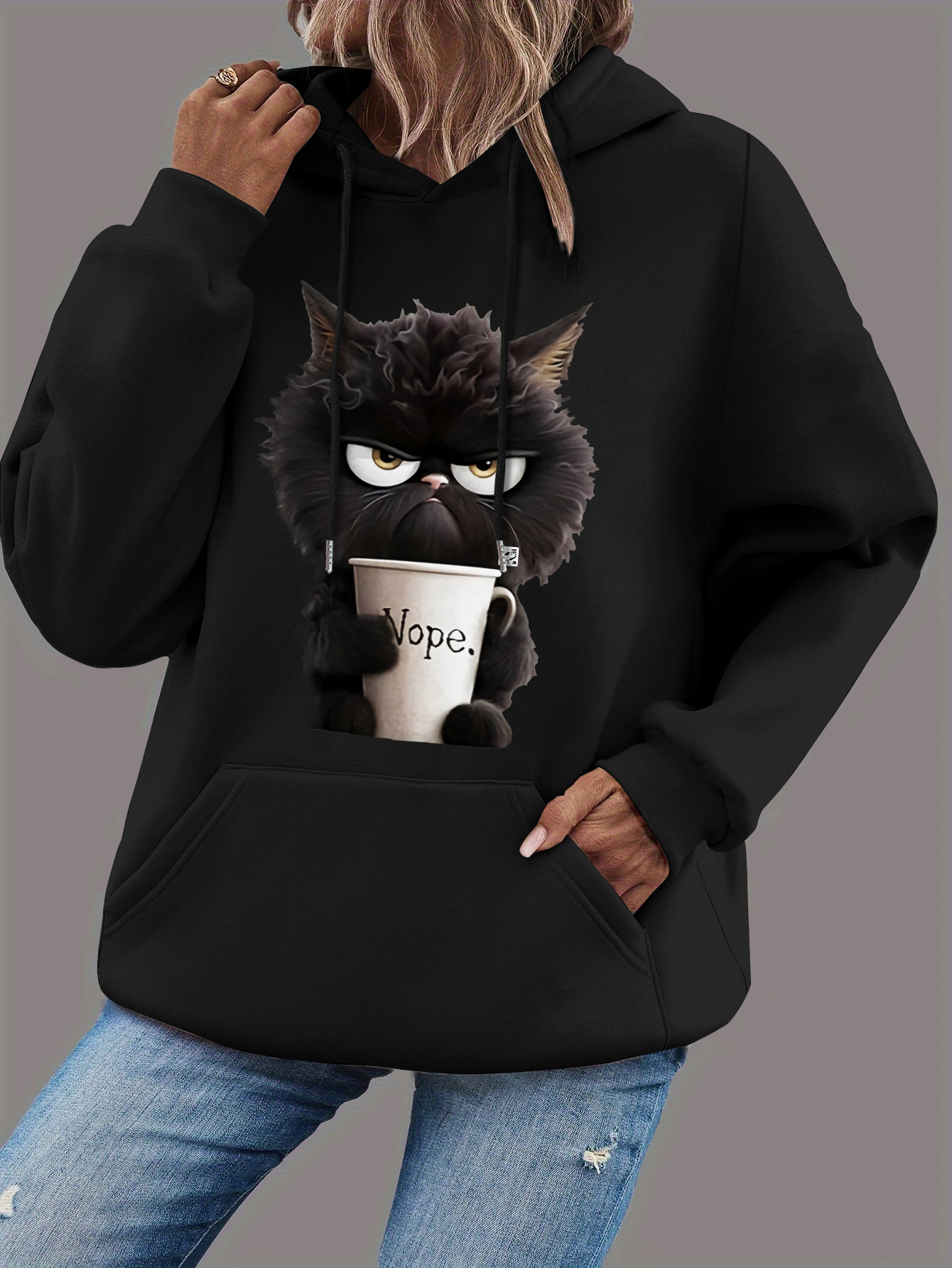 black cat hoodie - Poland