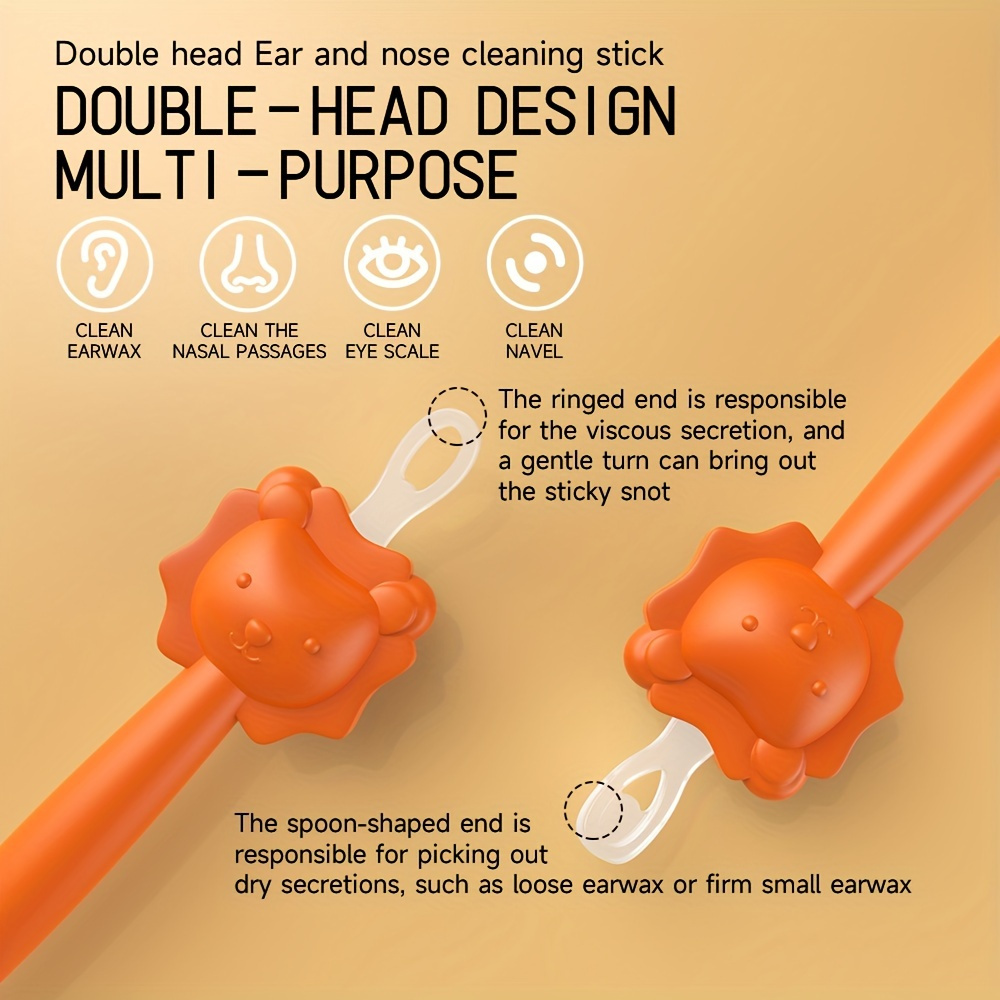 2-in-1 Nose & Ear Cleaner - Booger Remover, Snot and Earwax Tool for Youngsters & Youngsters - Orange/Blue PE Material - Perfect Gift for Christmas, Halloween, Thanksgiving