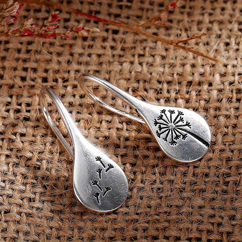TEMU Vintage Dandelion Drop Hook Earrings -, Mardi Gras Day, Party, Vacation , And As A Gift For Women - , And Stylish Halloween Christmas Gift