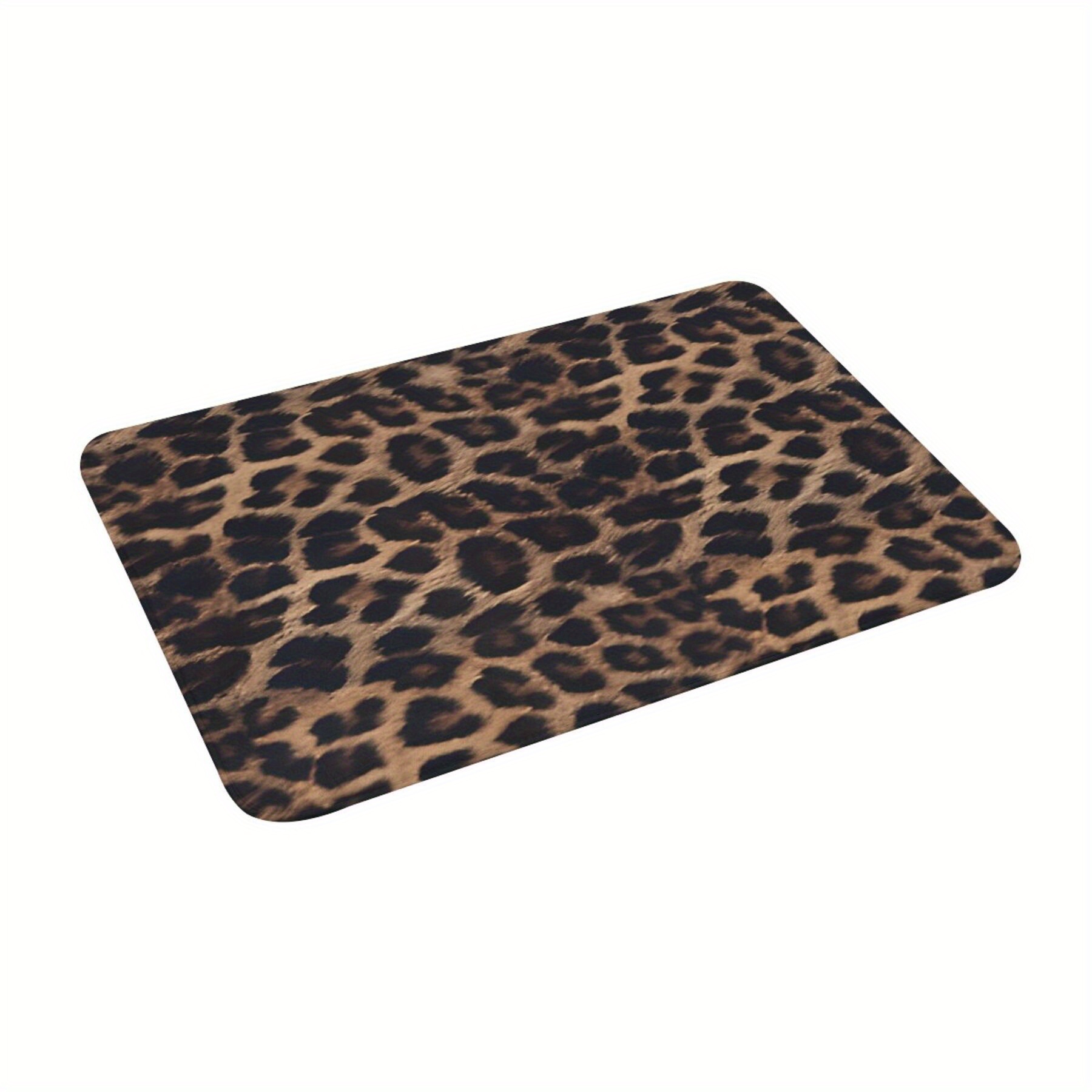 

1pc Paillasson Antidérapant à Imprimé Léopard - Polyester , Lavable en Machine, Tapis Rectangulaire pour Cuisine & Entrée avec Design de Fourrure Animale Réaliste pour la Décoration de