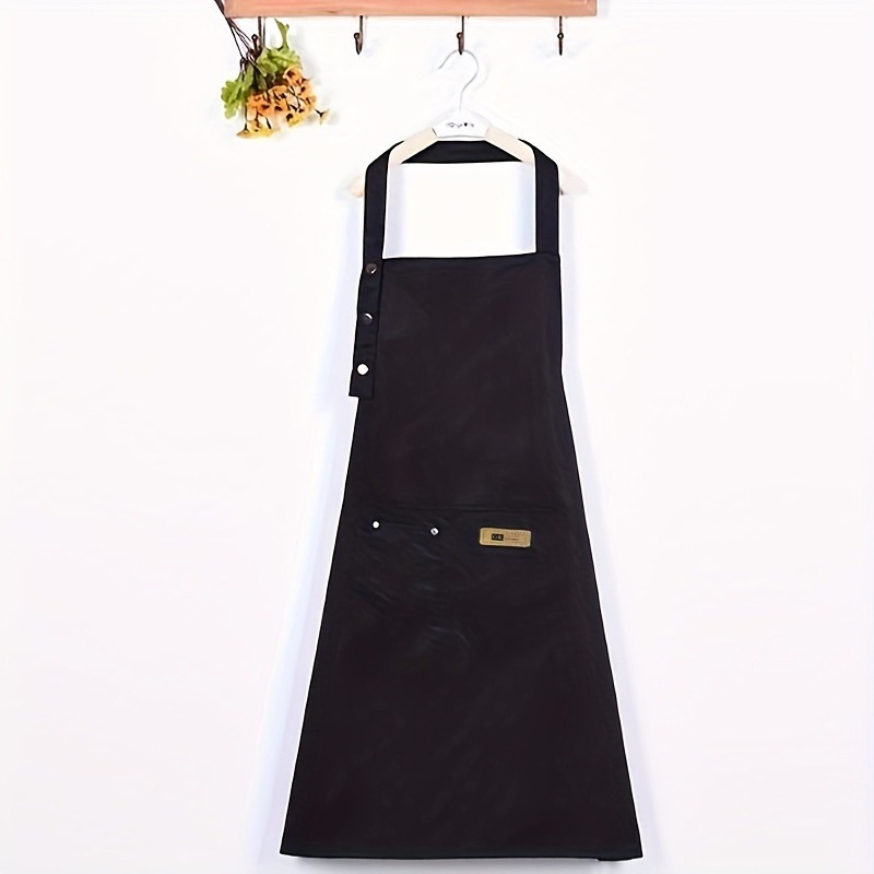 

Adjustable Waterproof And Oil-resistant Apron For Cooking, Solid Color Polyester Kitchen Apron Ideal For Gulf Festival Restaurant Mubarak, Waterproof Apron